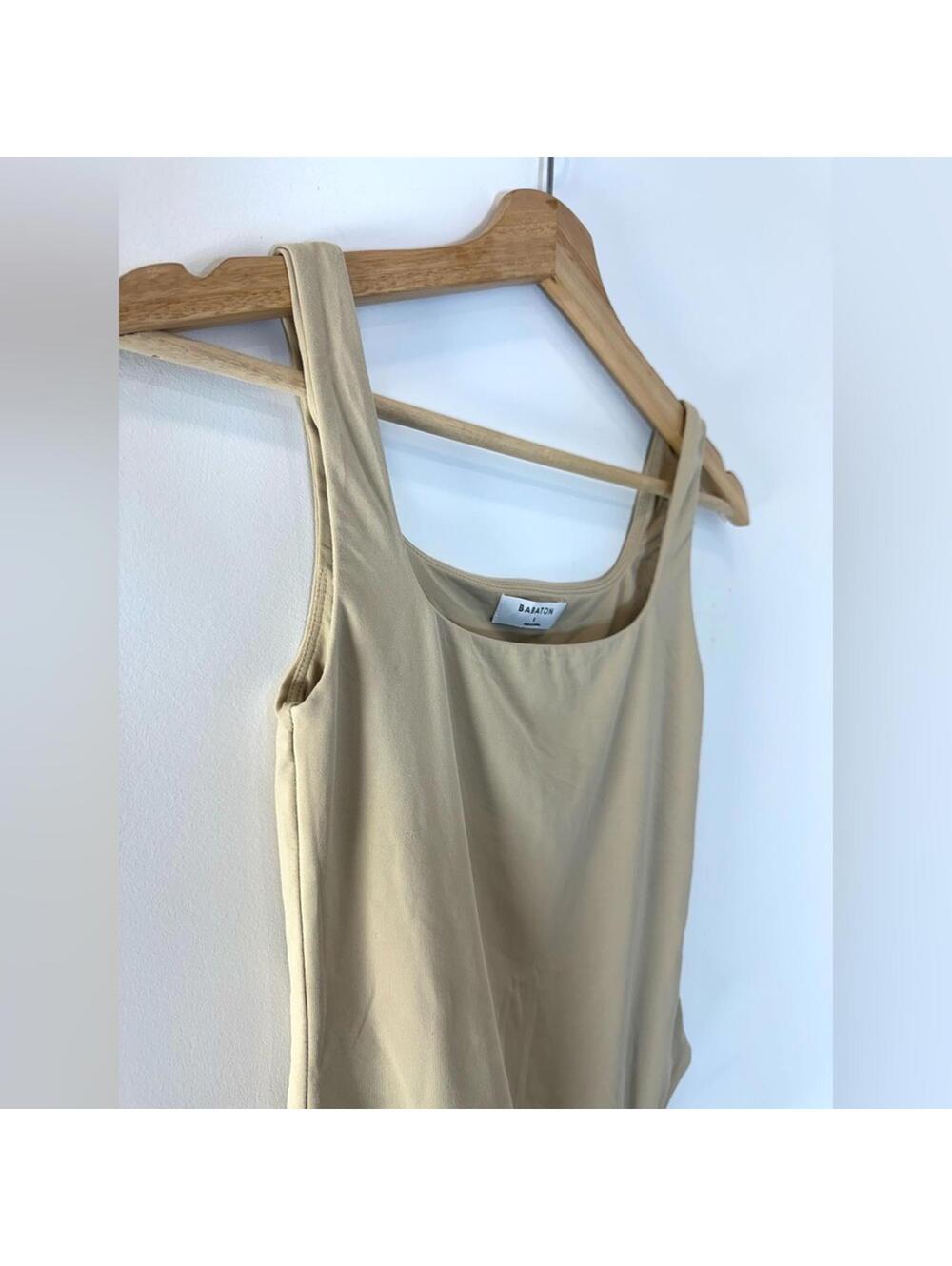 Aritzia Babaton Contour Squareneck Tanktop Bodysuit - S - Beige - Picture 7 of 7